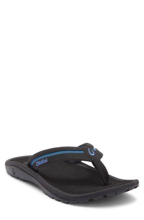 Olukai Ohana Plua Flip Flop in Black /Slate Blue at Nordstrom, Size 15