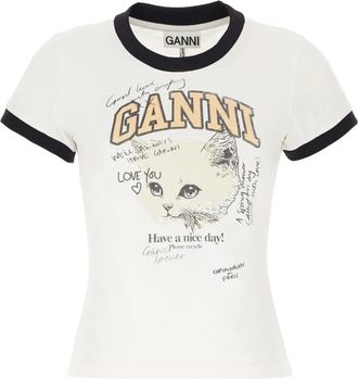 Ganni Mujer, Camisetas, Blanco, Talla: S