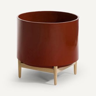 AM.PM Bloempot op poot in hevea, H45cm, Florian