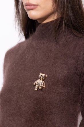Max Mara Bear-shaped Brooch, Womens, Gold