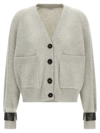Brunello Cucinelli Monile Cuff Cardigan Sweaters And Cardigans Gray