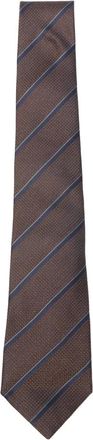 Canali Cravatta a righe in seta - Marrone