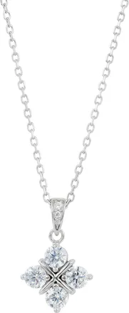 Savvy Cie Jewels GOLD PLATED OVER STERLING SILVER.925 WHITE CZ 4 GRID DROP PENDANT