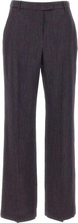 Eleventy Rechte broek - Dames - Straight fit broeken - Blauw - M - Wol - Broeken