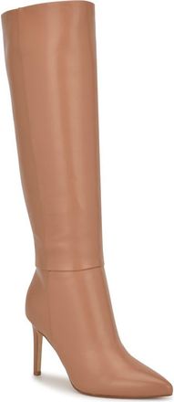 Nine West Richy Pointed Toe Knee High Boot in Beige at Nordstrom, Size 10.5