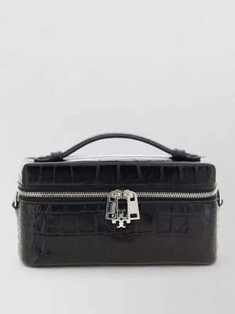 Tory Burch na lamb leather crocodile-embossed clutch bag