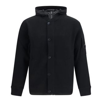 C.P. Company C.p. Company - Omkeerbaar vest van merinowol en stretch-nylon - Heren - Truien - Zwart - Maat: L Wol