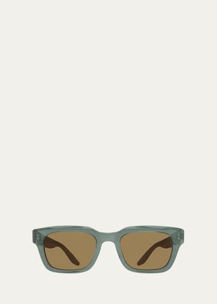 Barton Perreira Mens Butzi Acetate Rectangular Sunglasses