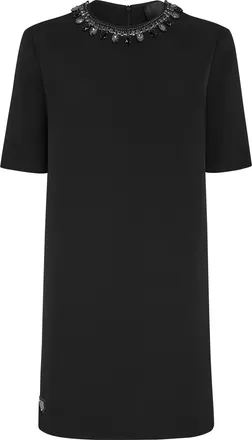 Philipp Plein Cady T-shirt Dresses Crystal Chain