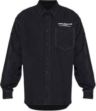 Versace Jeans Couture Shirt met Zak - Heren - Casual Overhemden - Zwart - L - Katoen - Overhemden