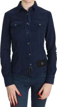 Acht Cotton Corduroy Long Sleeves Shirt Top Womens Blouse