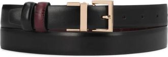 Kazar Leren Riem Dubbelzijdig - Dames - Riemen - Zwart - 90 CM - Leer - Accessoires