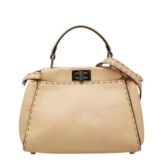 Fendi Pre-owned Mini Bags, female, Beige, Size: ONE SIZE Pre-owned Vintage Mini Shoulder Bag