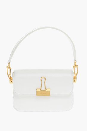 Off-white Leather Shoulder Bag PLAIN BINDER With Gold Details Off-White