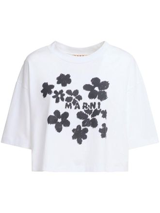 Marni T-shirt met bloemenprint - Wit