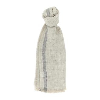 Brunello Cucinelli Sciarpa a Righe Intrecciata - - Accessories - Uomo - Beige - ONE SIZE