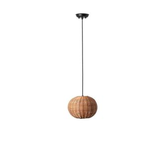 Netlighting Haka Black Rattan Globe Pendant Lamp 25cm 2700K