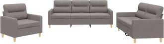 vidaXL Vidaxl - Juego De Sof&aacute;s Con Cojines 3 Piezas Tela Gris Taupe