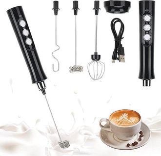 OEM Espumador De Leche Autom&aacute;tico Port&aacute;til Con Doble Batidor - Carga Usb - Para Caf&eacute;, Latte, Capuchino, Crema Y Huevos - Soporte Para Leche Y Huevos