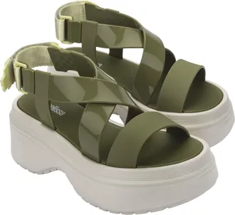 Melissa Stand Platform Sandal in Green/beige at Nordstrom, Size 10