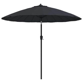 vidaXL Sombrilla De Jard&iacute;n Con Palo De Aluminio Negro 270 Cm Vidaxl