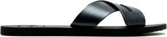 Havaianas Aqua Metallic cross-strap slides - women - PVC/Fabric/Rubber - 35-36 - Black