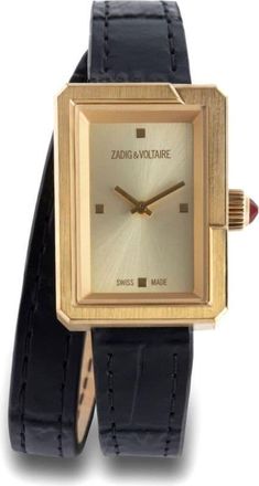 Zadig&Voltaire Cecilia 28mm - women - stainless steel/Leather - One Size - Black