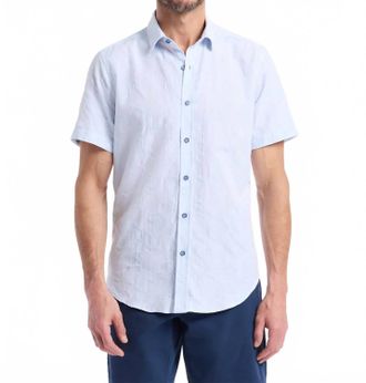 Robert Graham Brackenbury Short Sleeve Button Down Shirt In Blue