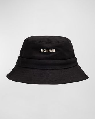 Jacquemus Men & apos;s Gadjo Bow Bucket Hat