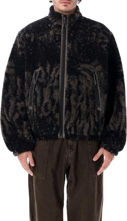 Roa Ewe Digital Print Faux Fur High Collar Fleece Jacket