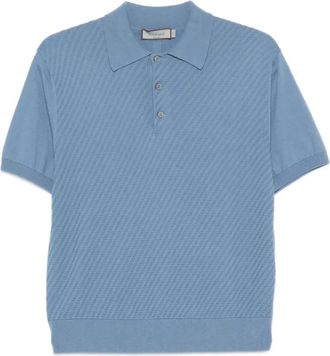 Canali Piqu&eacute; Polo Shirt met Textuur - Heren - Polos - Blauw - S - Katoen - Tops