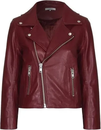Seventy Passion Biker Jacket - Dames - Leren en Su&egrave;de Jassen - Rood - XS - Leer - Jassen