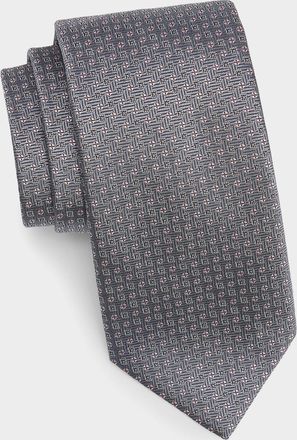 Canali Men & apos;s Geometric Silk Tie