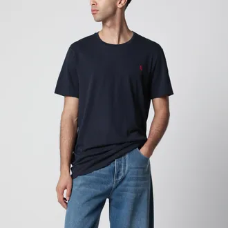Polo Ralph Lauren T-shirt blu in cotone Custom Slim-Fit