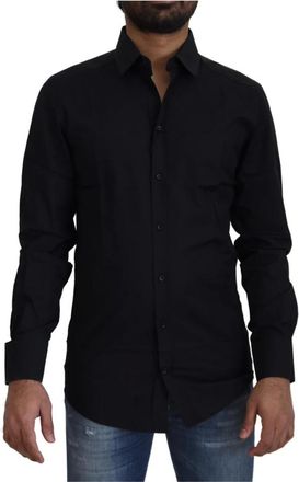 Dolce & Gabbana Casual Shirts - Heren - Casual Overhemden - Zwart - S - Katoen - Overhemden