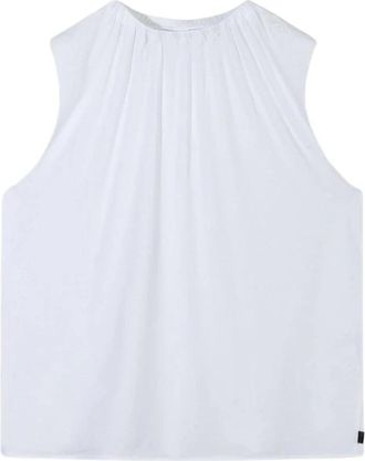 10 Days Relaxed Mouwloze Top - Dames - Blouses - Wit - S - Leer - Overhemden