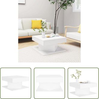 vidaXL Tavolino da caff&egrave; - Tavolino da Salotto Bianco 57x57x30 cm in Legno Multistrato