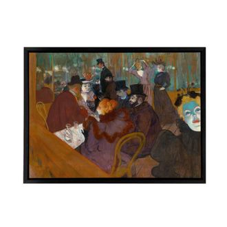 Artery8 Toulouse Lautrec At The Moulin Rouge Framed Canvas Wall Art Print | Size: W24 x H32