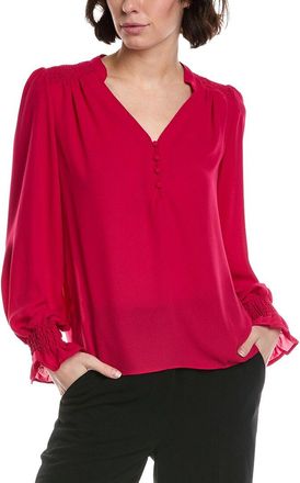 CeCe by Cynthia Steffe Cece Half Placket Smocked Top