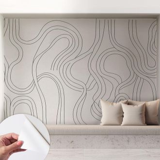 Tulup Carta Da Parati Autoadesiva - Fotomurale Adesivo - Soggiorno Moderno - Resistente - Linee Organiche 208x146 Cm