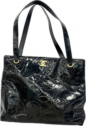 Chanel Black Patent Leather Tote Bag (Pre-Owned)