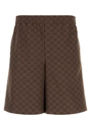 Gucci Brown Gg Fabric Bermuda Shorts