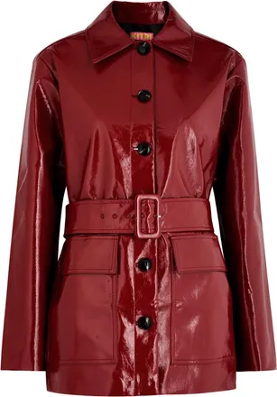 Kitri Beatrix Vinyl Jacket - Red - L (UK14 / L)
