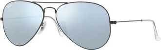 Ray-Ban Klassieke Aviator zonnebril Gunmetal Zilver - unisex - Zonnebrillen - Blauw - 58 MM - Accessoires