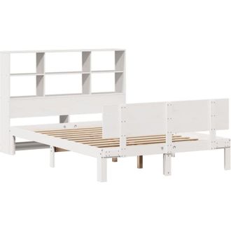 vidaXL Bookcase Bed without Mattress White 140x190cm Solid Wood Pine Vidaxl