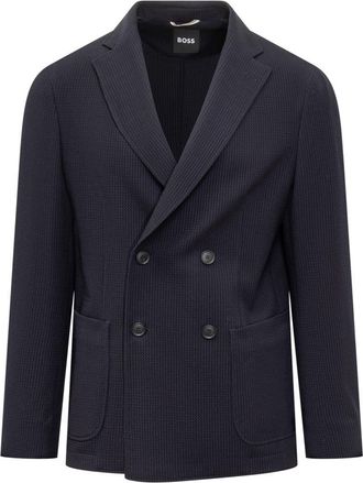 HUGO BOSS Boss Blue Double-Breasted Jacket
