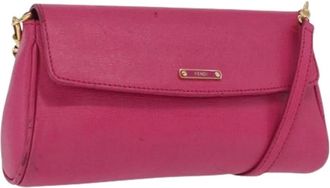 Fendi Pre-owned Clutches, female, Pink, Size: ONE SIZE Pre-owned Vintage Leather Clutch