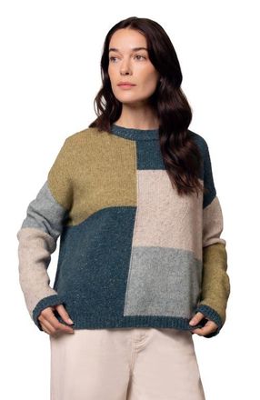 Celtic & Co. Colour Block Crew Neck Sweater in Icelandic Colourblock at Nordstrom, Size X-Small