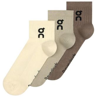 On Logo Sock Mid 3-Pack Multifunktionssocken - Unisex | beige