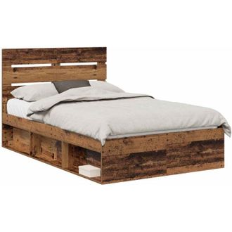 vidaXL Estructura De Cama Con Cabecera Madera Vieja 120 X 200 Cm Vidaxl